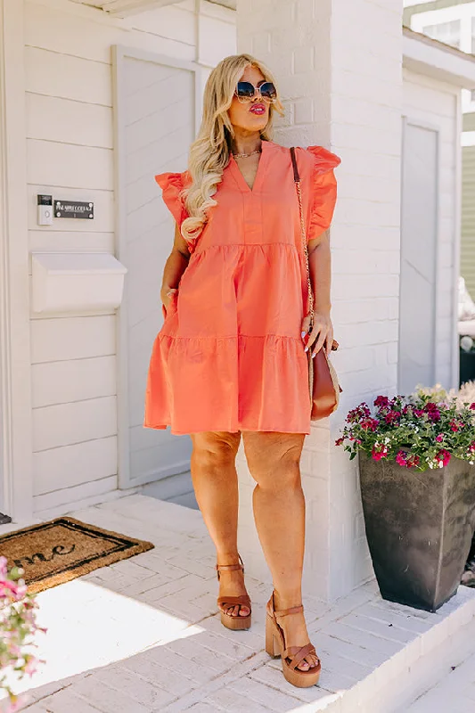 Stock Up and Save!Stock Up and Save!Front Porch Swinging Dress In Orange Curves