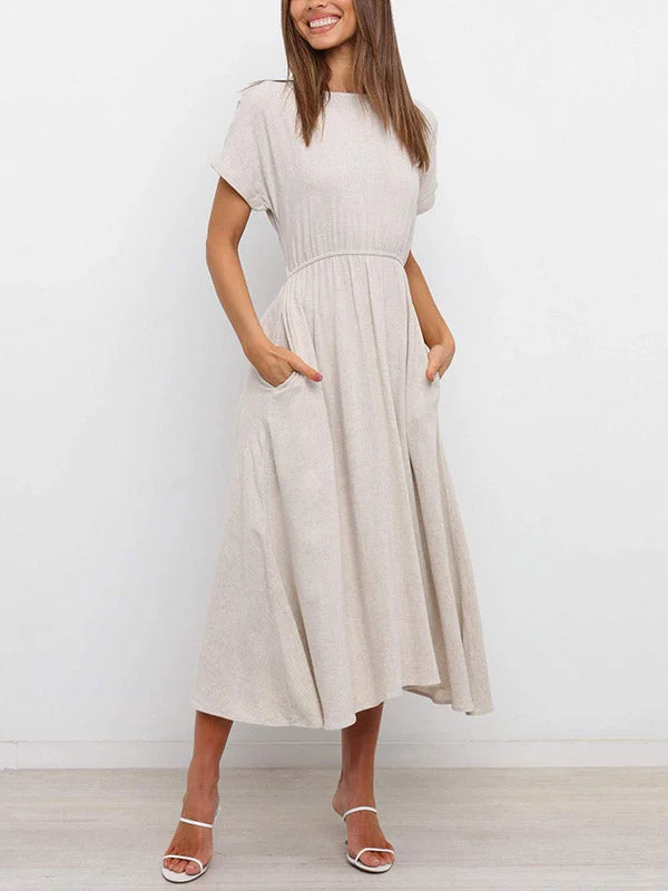 Exclusive Deals Just for You!Exclusive Deals Just for You!Solid Tie Back Midi Dress Exclusive Deals Just for You!Exclusive Deals Just for You!Solid Tie Back Midi Dress
