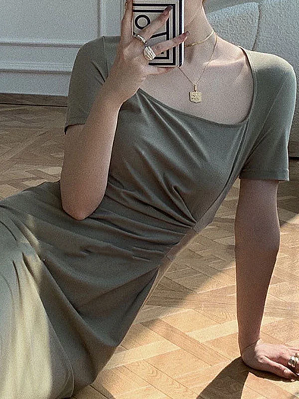 Get It Before It’s Gone!Get It Before It’s Gone!Ruched Split Short Sleeve Maxi Dress Get It Before It’s Gone!Get It Before It’s Gone!Ruched Split Short Sleeve Maxi Dress