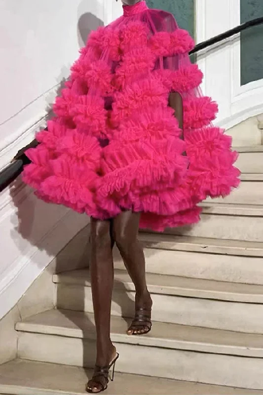 Don't Miss Out!Don't Miss Out!Patchwork Tulle Romantic Tiered Ruffles Mini Dress