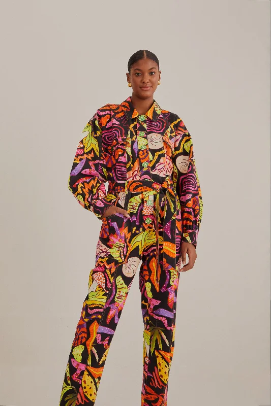 Shop Smart, Save Big!Shop Smart, Save Big!Black Psychedelic Garden Jumpsuit
