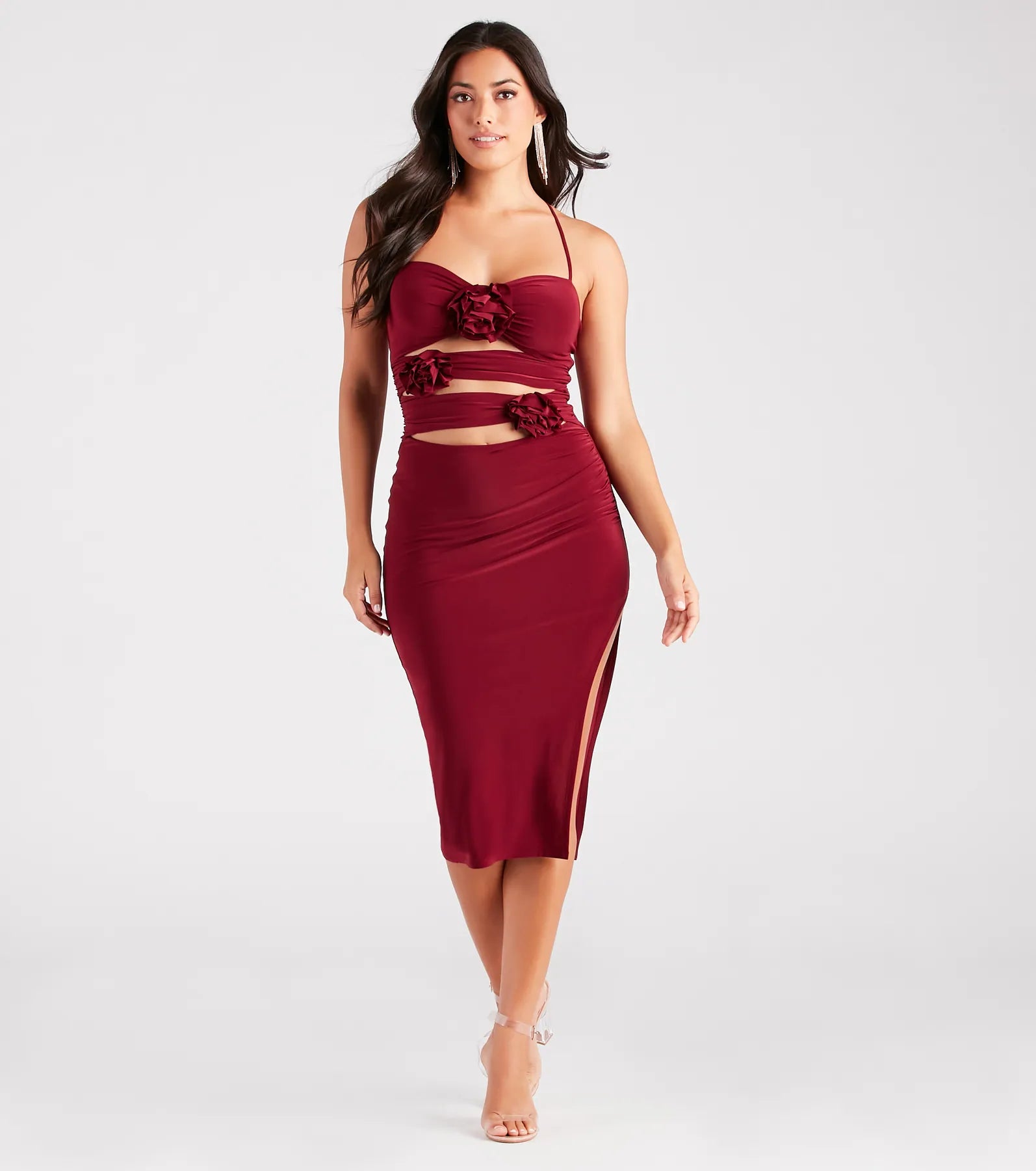 Snag the Best Prices Now!Snag the Best Prices Now!Rose So Sweet Halter Cutout Midi Dress