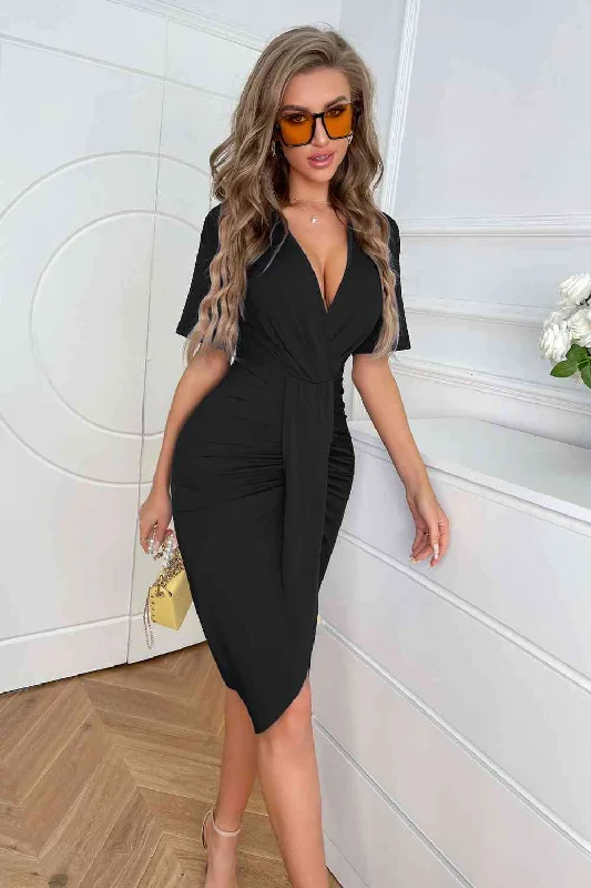 Shop the Hottest Deals!Shop the Hottest Deals!Ruched Short Sleeve Dress