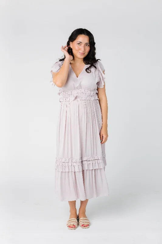 Unbeatable Prices!Unbeatable Prices!Ruffled Satin V-Neck Dress