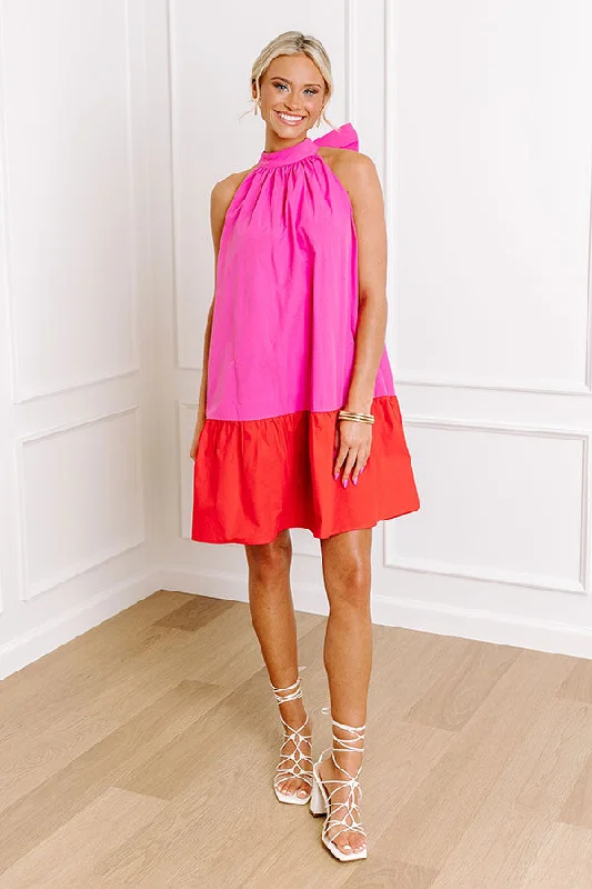 Today Only – Don’t Miss It!Today Only – Don’t Miss It!Springtime Cocktails Color Block Dress in Bubblegum Pink