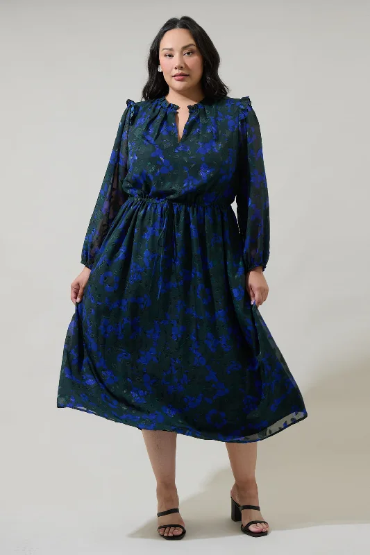 Amazing Prices You Can’t Resist!Amazing Prices You Can’t Resist!Sweetwater Floral Organza Tiered Midi Dress Curve