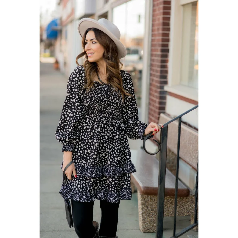 Best Price of the Season!Best Price of the Season!Tiered Double Ruffle Cheetah Print Dress