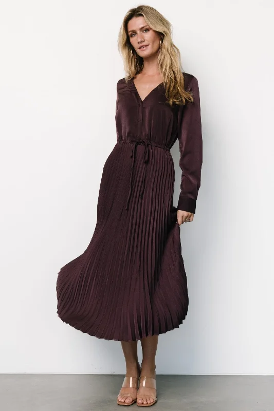 Save Money, Shop Happy!Save Money, Shop Happy!Waco Pleated Dress | Dark Plum