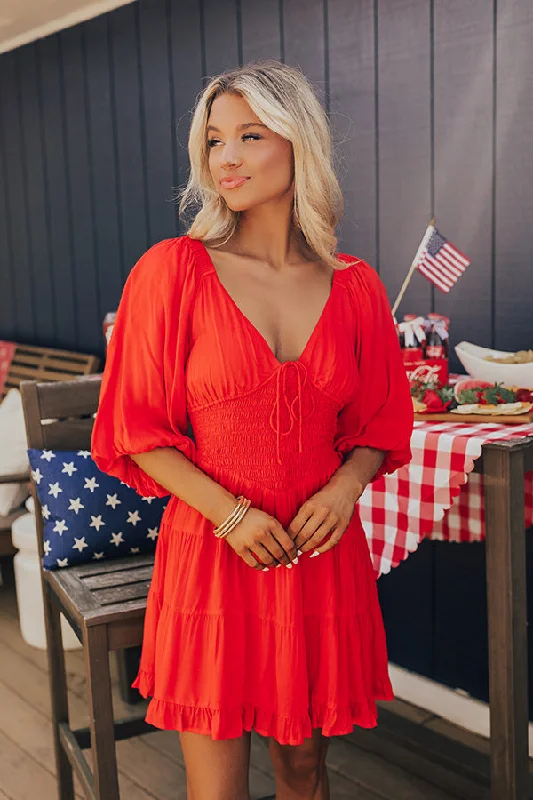 Today’s Deals, Tomorrow’s Regrets!Today’s Deals, Tomorrow’s Regrets!Whispering Muse Smocked Mini Dress In Red